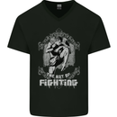 The Art of Fighting MMA Muay Thai Mens V-Neck Cotton T-Shirt Black