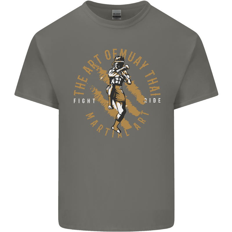 The Art of Muay Thai MMA Mixed Martial Arts Kids T-Shirt Childrens Charcoal