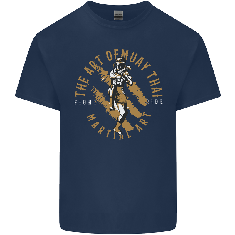 The Art of Muay Thai MMA Mixed Martial Arts Kids T-Shirt Childrens Navy Blue