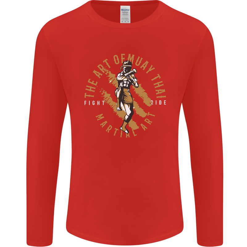 The Art of Muay Thai MMA Mixed Martial Arts Mens Long Sleeve T-Shirt Red