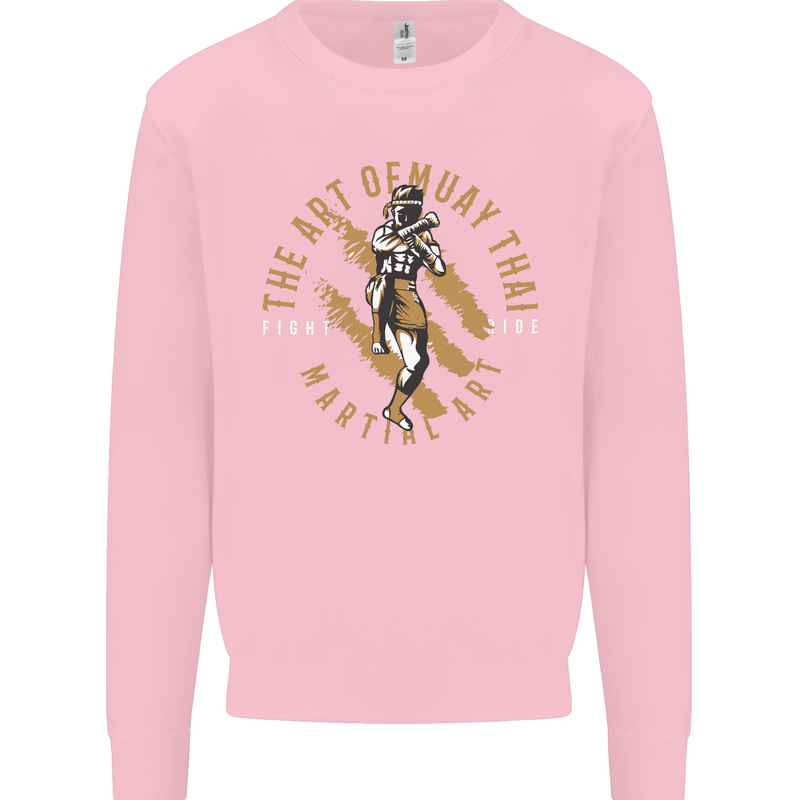 The Art of Muay Thai MMA Mixed Martial Arts Mens Sweatshirt Jumper Light Pink