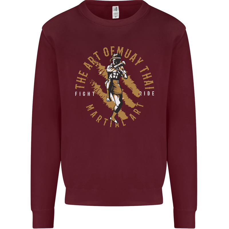 The Art of Muay Thai MMA Mixed Martial Arts Mens Sweatshirt Jumper Maroon