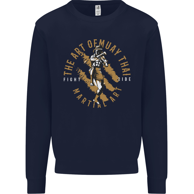 The Art of Muay Thai MMA Mixed Martial Arts Mens Sweatshirt Jumper Navy Blue