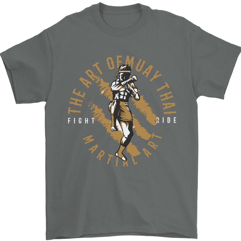The Art of Muay Thai MMA Mixed Martial Arts Mens T-Shirt Cotton Gildan Charcoal