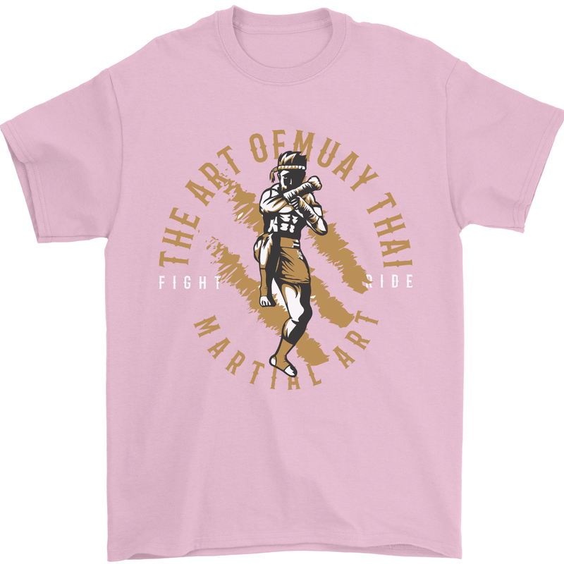The Art of Muay Thai MMA Mixed Martial Arts Mens T-Shirt Cotton Gildan Light Pink
