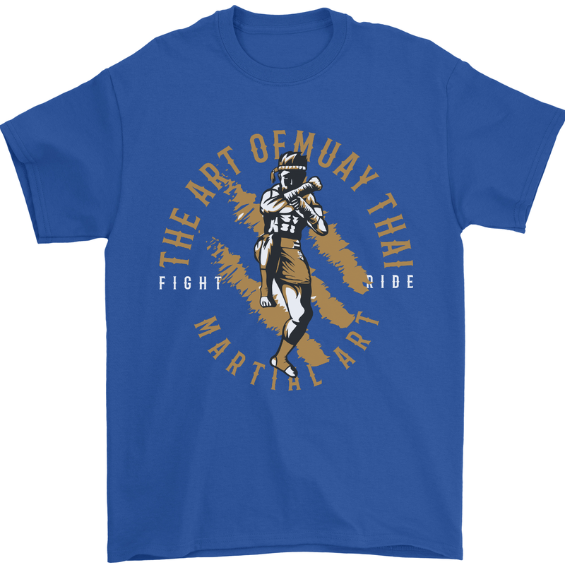 The Art of Muay Thai MMA Mixed Martial Arts Mens T-Shirt Cotton Gildan Royal Blue