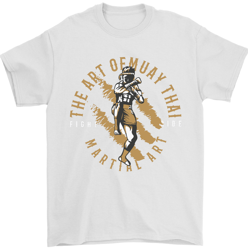 The Art of Muay Thai MMA Mixed Martial Arts Mens T-Shirt Cotton Gildan White