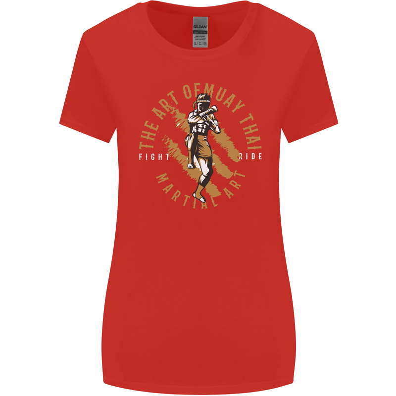 The Art of Muay Thai MMA Mixed Martial Arts Womens Wider Cut T-Shirt Red