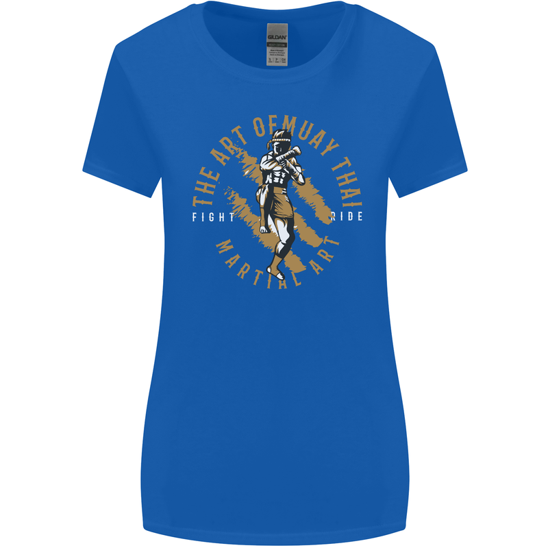 The Art of Muay Thai MMA Mixed Martial Arts Womens Wider Cut T-Shirt Royal Blue