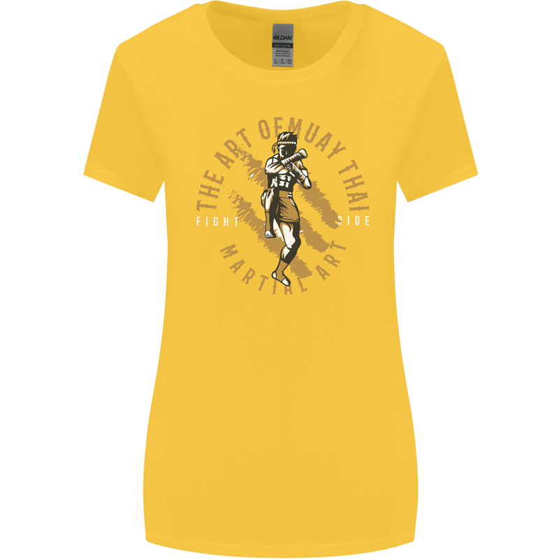The Art of Muay Thai MMA Mixed Martial Arts Womens Wider Cut T-Shirt Yellow