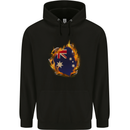 The Australian Flag Fire Effect Australia Childrens Kids Hoodie Black