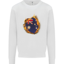 The Australian Flag Fire Effect Australia Kids Sweatshirt Jumper White