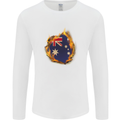 The Australian Flag Fire Effect Australia Mens Long Sleeve T-Shirt White