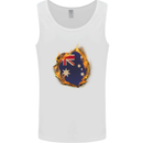 The Australian Flag Fire Effect Australia Mens Vest Tank Top White