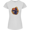 The Australian Flag Fire Effect Australia Womens Petite Cut T-Shirt White