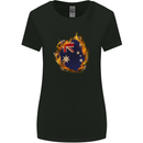 The Australian Flag Fire Effect Australia Womens Wider Cut T-Shirt Black