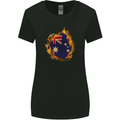 The Australian Flag Fire Effect Australia Womens Wider Cut T-Shirt Black