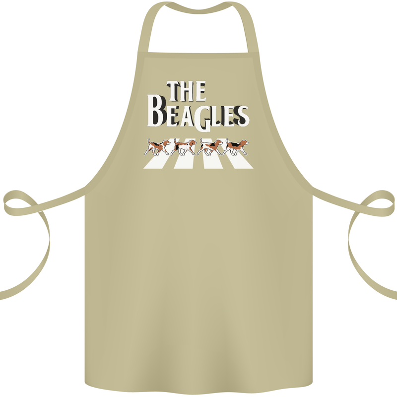 The Beagles Funny Dog Parody Cotton Apron 100% Organic Khaki