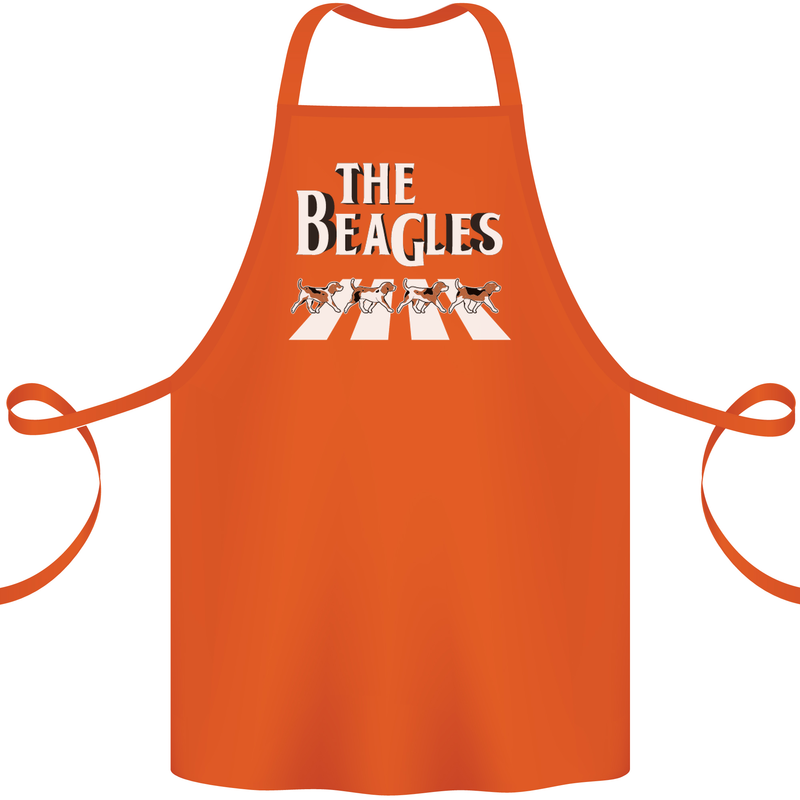 The Beagles Funny Dog Parody Cotton Apron 100% Organic Orange