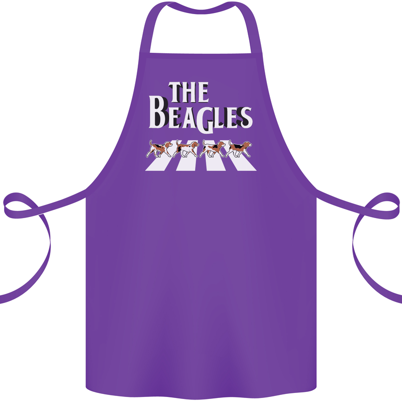The Beagles Funny Dog Parody Cotton Apron 100% Organic Purple