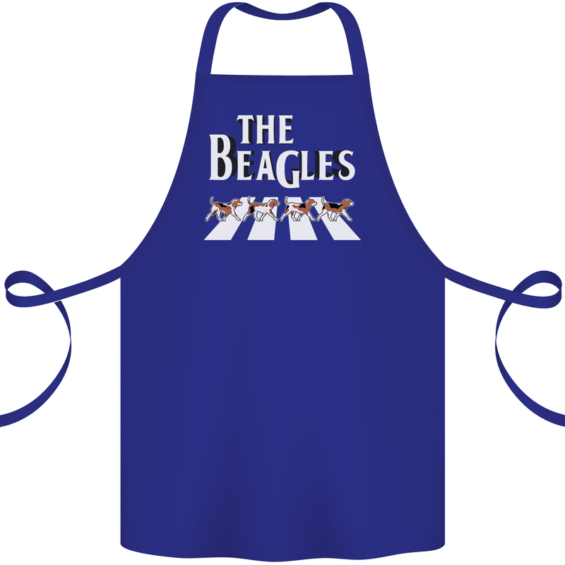The Beagles Funny Dog Parody Cotton Apron 100% Organic Royal Blue