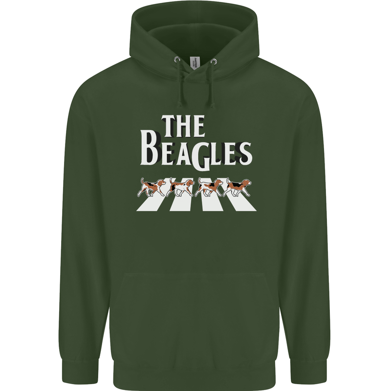 The Beagles Funny Dog Parody Mens 80% Cotton Hoodie Forest Green