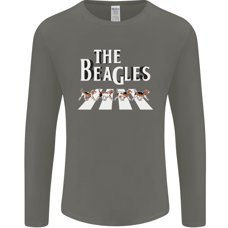 The Beagles Funny Dog Parody Mens Long Sleeve T-Shirt Charcoal