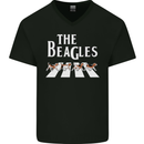 The Beagles Funny Dog Parody Mens V-Neck Cotton T-Shirt Black