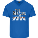 The Beagles Funny Dog Parody Mens V-Neck Cotton T-Shirt Royal Blue