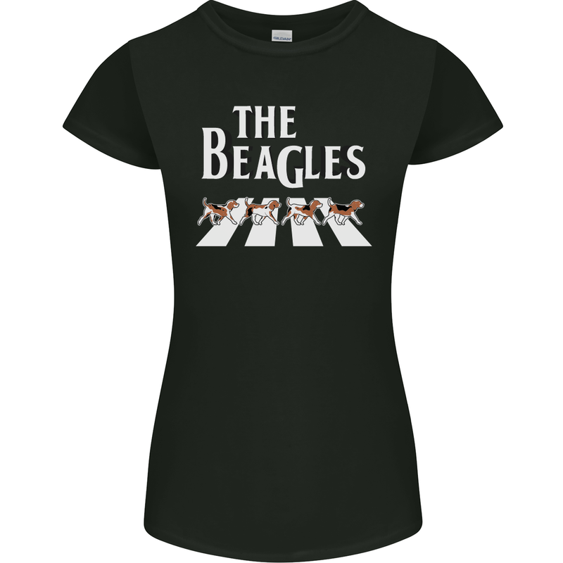 The Beagles Funny Dog Parody Womens Petite Cut T-Shirt Black