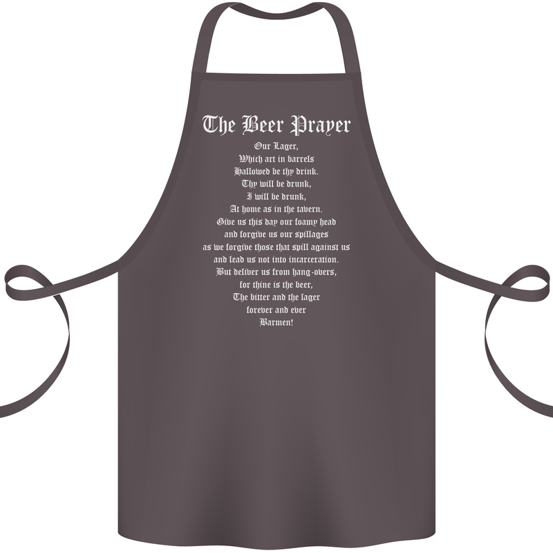 The Beer Prayer Funny Alcohol Cotton Apron 100% Organic Dark Grey