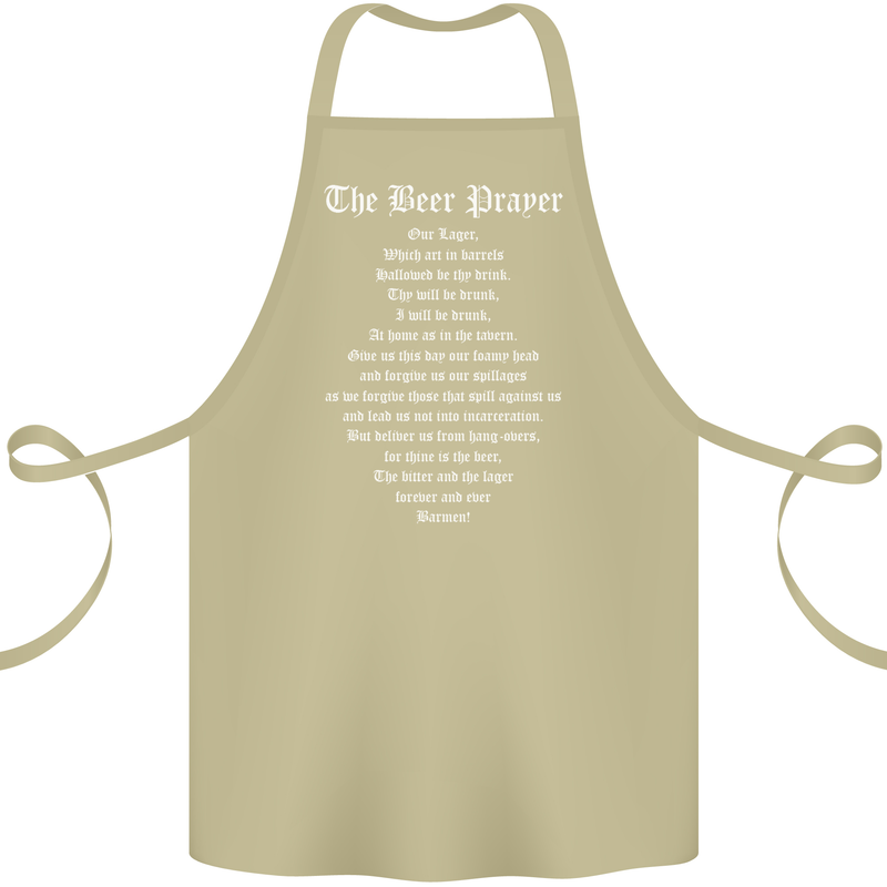 The Beer Prayer Funny Alcohol Cotton Apron 100% Organic Khaki
