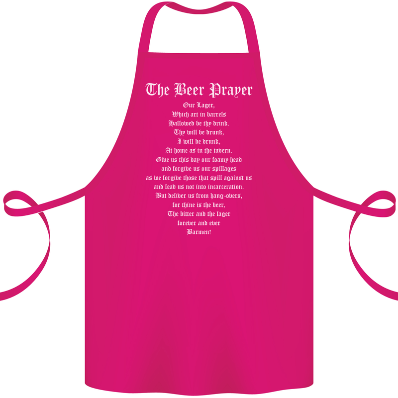 The Beer Prayer Funny Alcohol Cotton Apron 100% Organic Pink