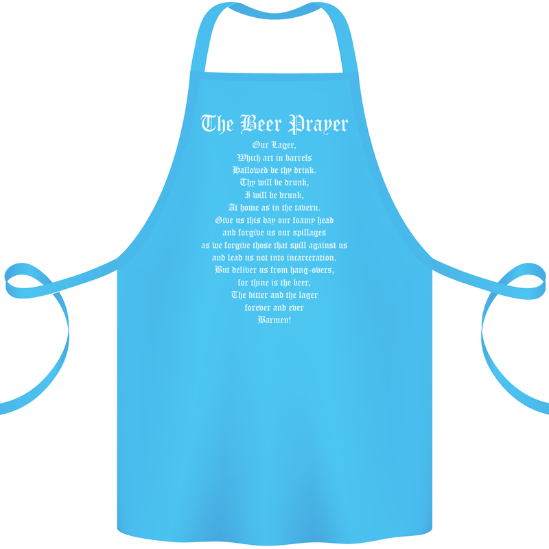 The Beer Prayer Funny Alcohol Cotton Apron 100% Organic Turquoise
