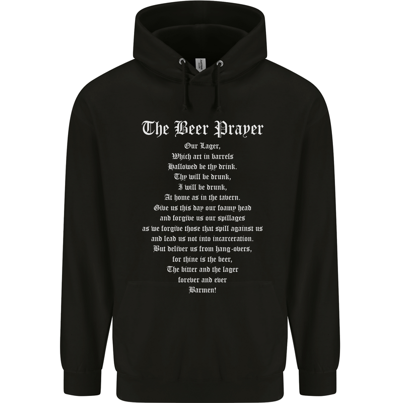 The Beer Prayer Funny Alcohol Mens 80% Cotton Hoodie Black