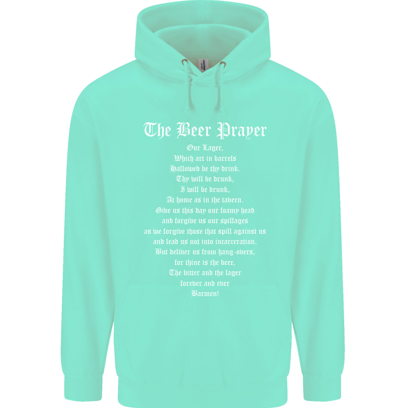 The Beer Prayer Funny Alcohol Mens 80% Cotton Hoodie Peppermint