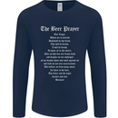 The Beer Prayer Funny Alcohol Mens Long Sleeve T-Shirt Navy Blue