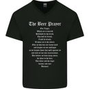 The Beer Prayer Funny Alcohol Mens V-Neck Cotton T-Shirt Black