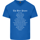 The Beer Prayer Funny Alcohol Mens V-Neck Cotton T-Shirt Royal Blue