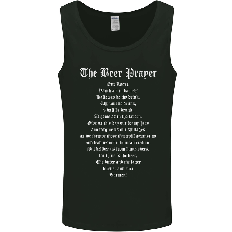 The Beer Prayer Funny Alcohol Mens Vest Tank Top Black