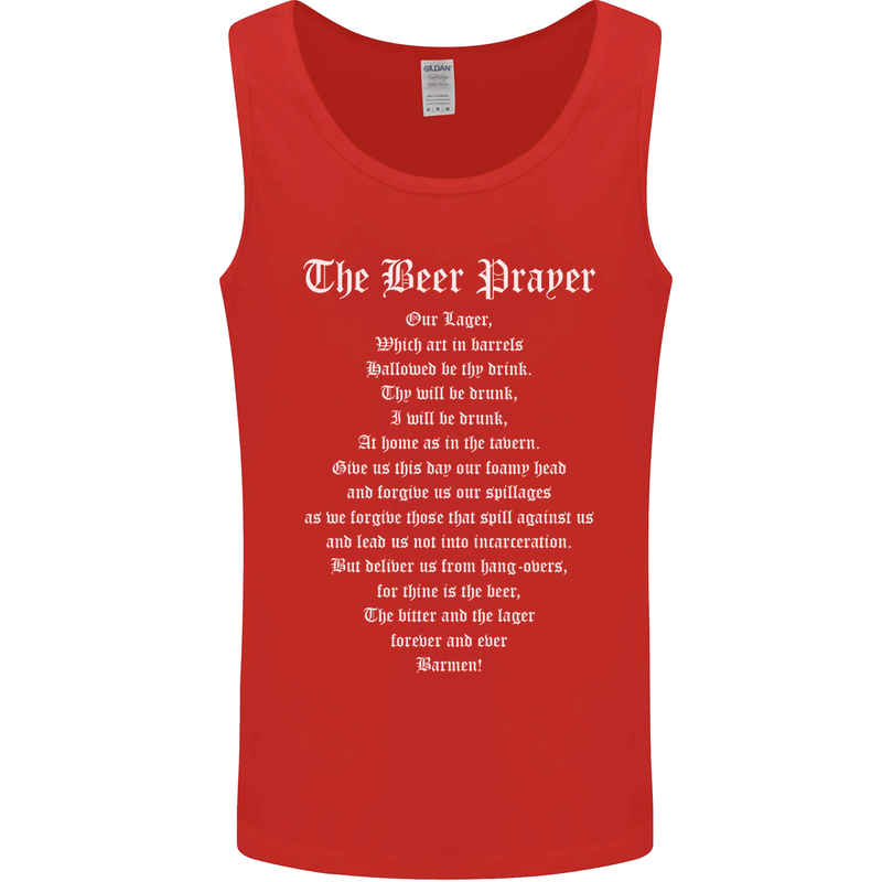 The Beer Prayer Funny Alcohol Mens Vest Tank Top Red