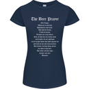 The Beer Prayer Funny Alcohol Womens Petite Cut T-Shirt Navy Blue