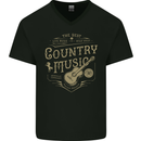 The Best Country Music Vintage American Mens V-Neck Cotton T-Shirt Black