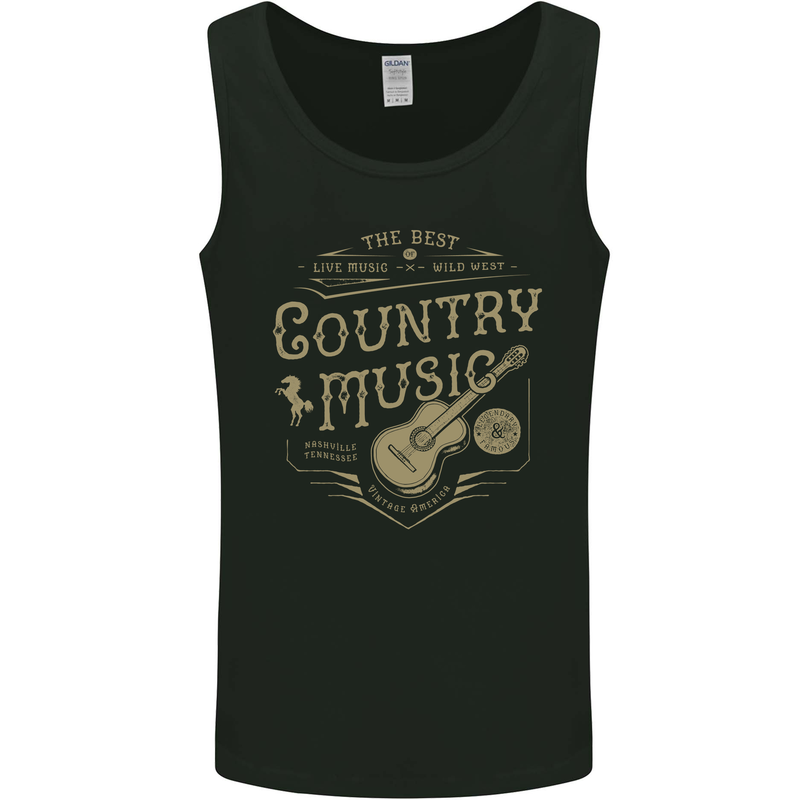 The Best Country Music Vintage American Mens Vest Tank Top Black