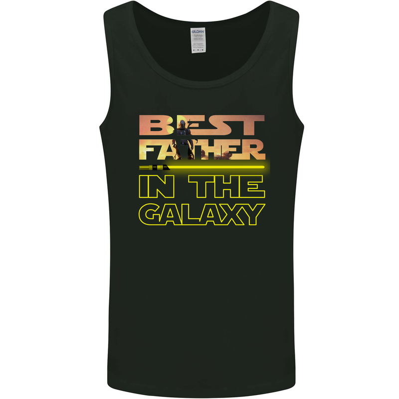 The Best Father in the Galaxy Father's Day Mens Vest Tank Top Black