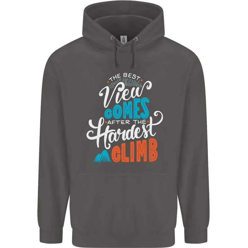 The Best Views Come From the Hardest Climb Childrens Kids Hoodie Storm Grey