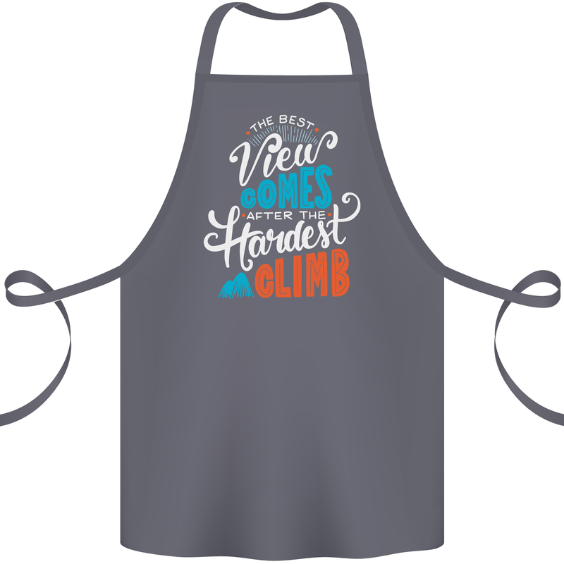 The Best Views Come From the Hardest Climb Cotton Apron 100% Organic Steel