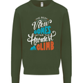 The Best Views Come From the Hardest Climb Kids Sweatshirt Jumper Forest Green