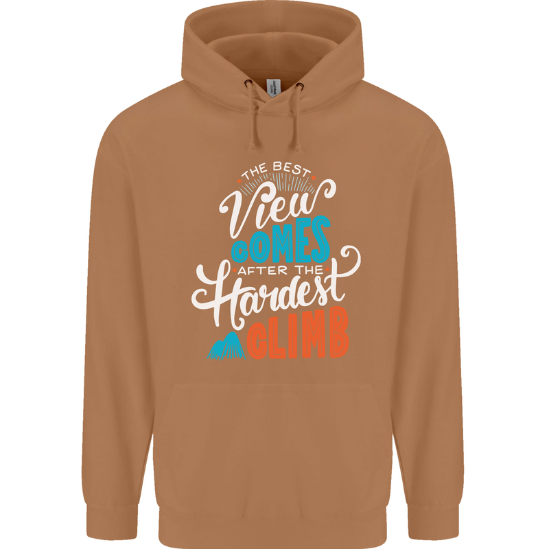 The Best Views Come From the Hardest Climb Mens 80% Cotton Hoodie Caramel Latte