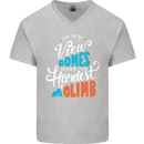 The Best Views Come From the Hardest Climb Mens V-Neck Cotton T-Shirt Sports Grey